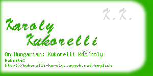 karoly kukorelli business card